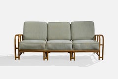 Designer americano, Divano, Bambù, Tessuto, USA, anni '70