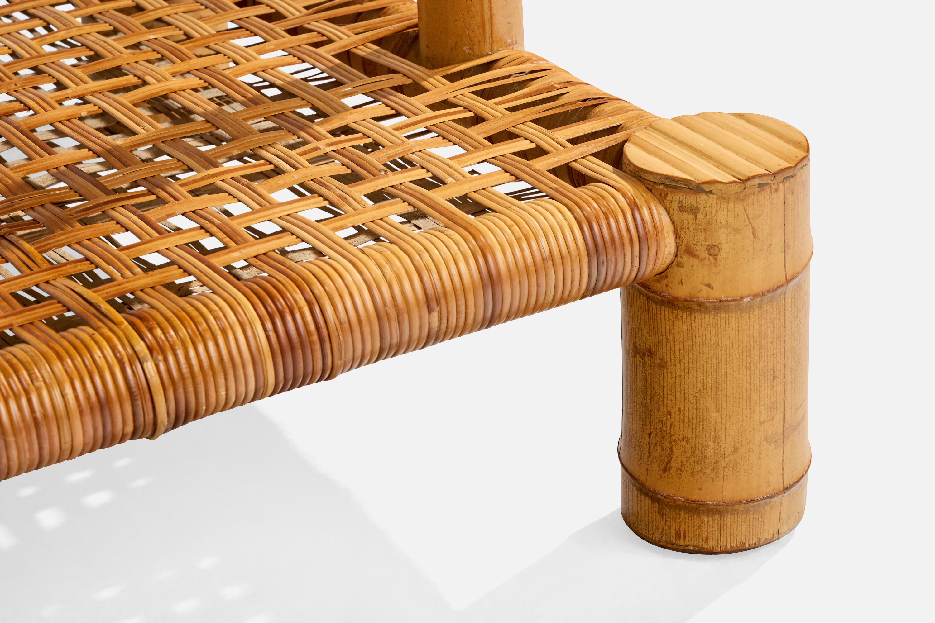 American Designer, Sofa, Bamboo, Rattan, USA, 1970s For Sale 5