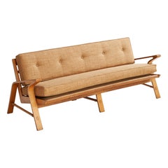 American Designer, Sofa, Birch, Fabric, USA, 1950s