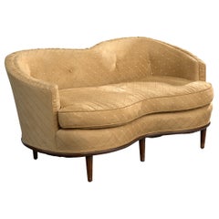 Designer américain, canapé, tissu, Wood, États-Unis, années 1950