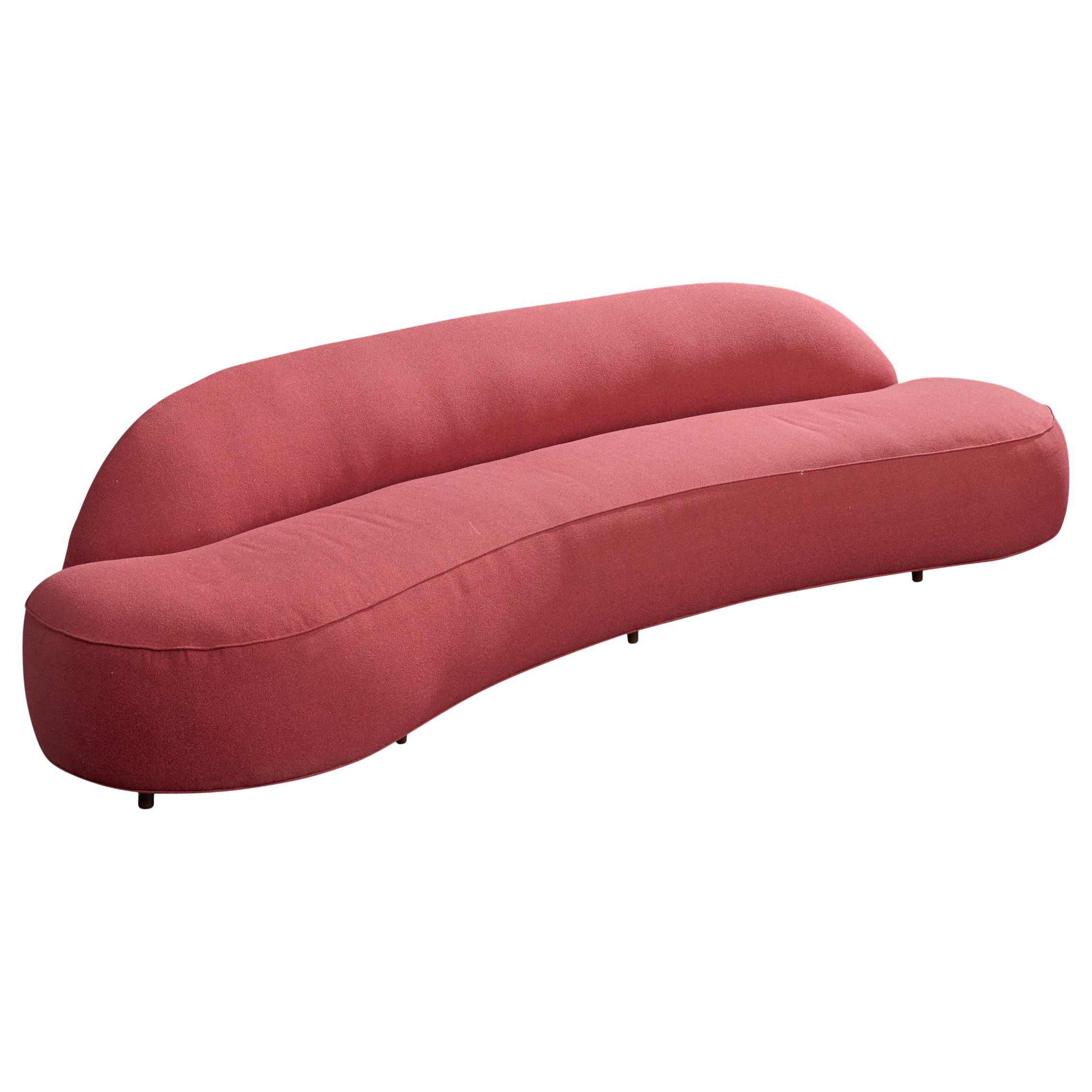 American Designer, Sofa, Fabric, Wood, USA, 1970s