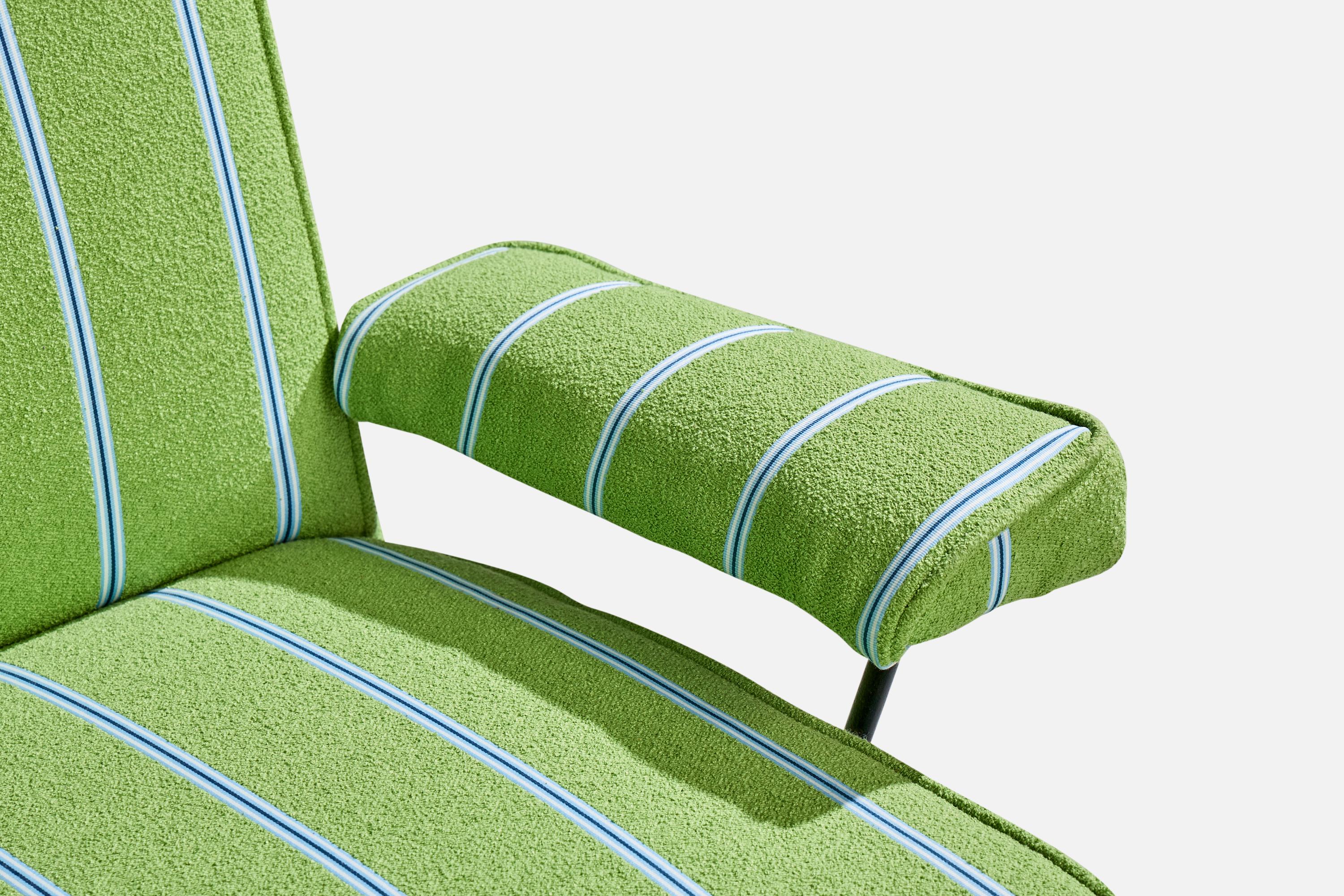 Amerikanische Designerin, Sofa, Eisen, Stoff, USA, 1950er Jahre im Angebot 5