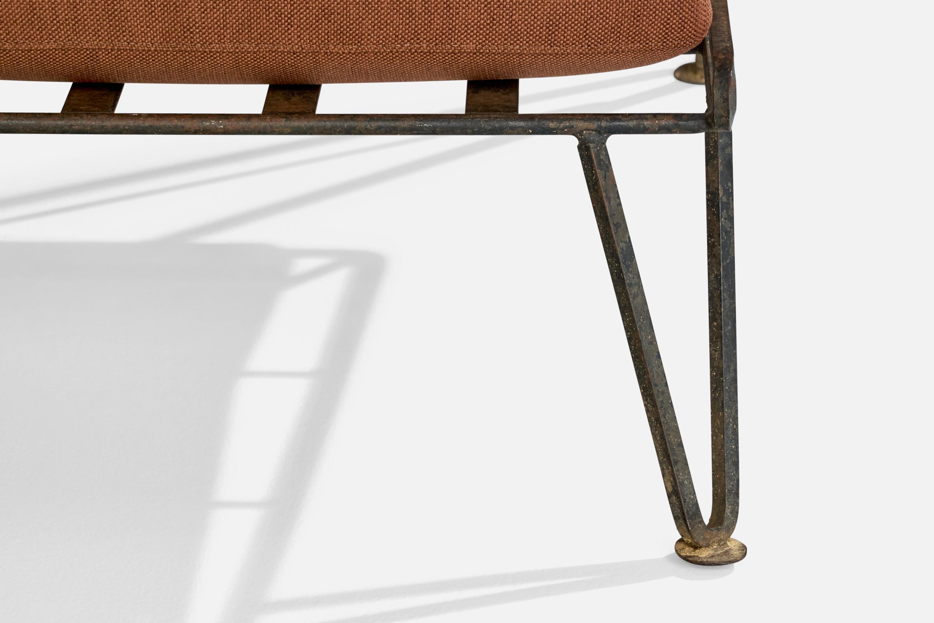 Diseñador americano, Sofá, Hierro, Tela, EE.UU., Década de 1950 en venta 6