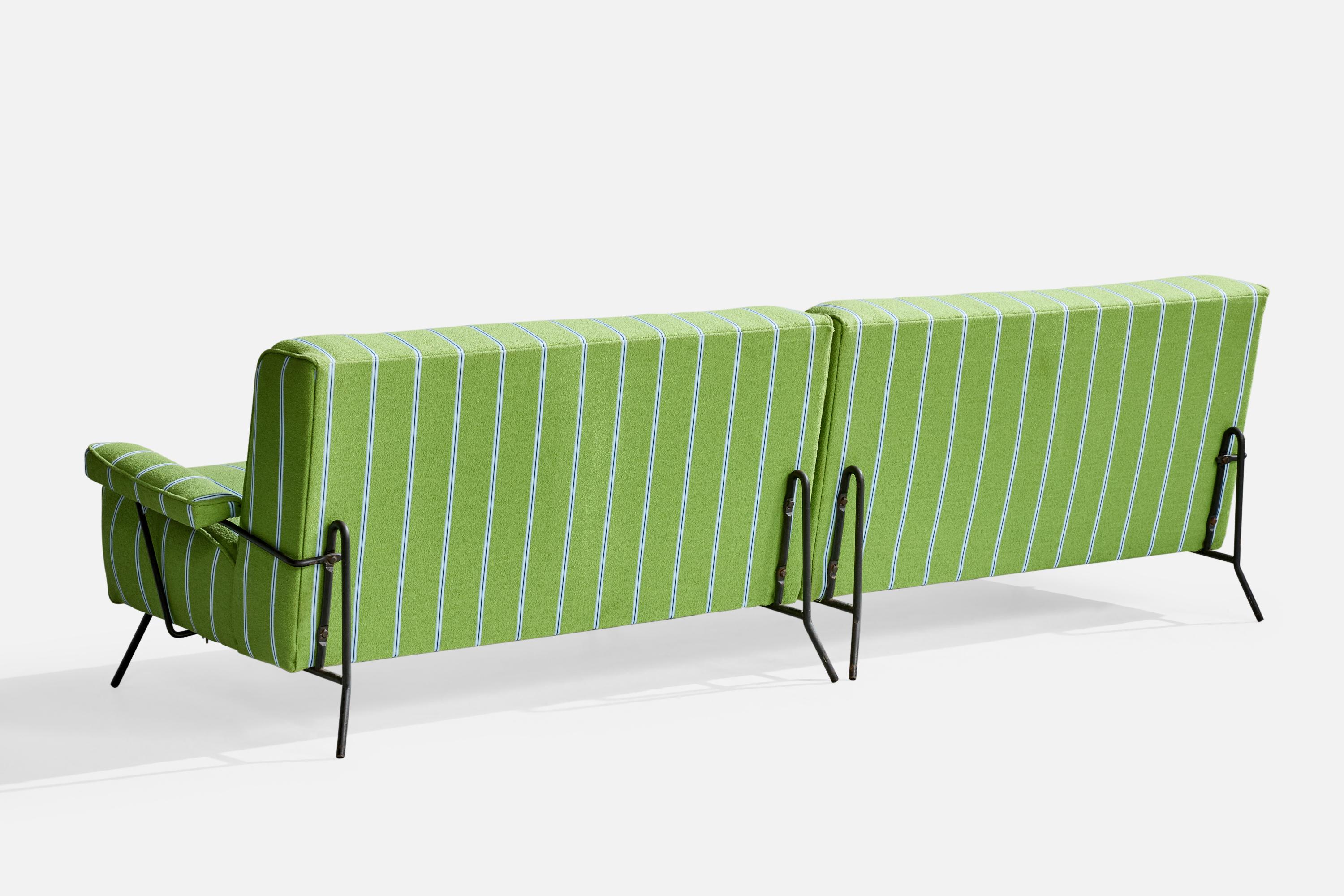 Amerikanische Designerin, Sofa, Eisen, Stoff, USA, 1950er Jahre (amerikanisch) im Angebot