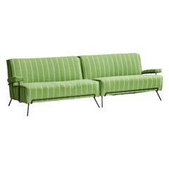 American Designer, Sofa, Iron, Fabric, USA, 1950s