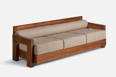 Amerikanische Designerin, Sofa, Eiche, Stoff, USA, 1940er Jahre