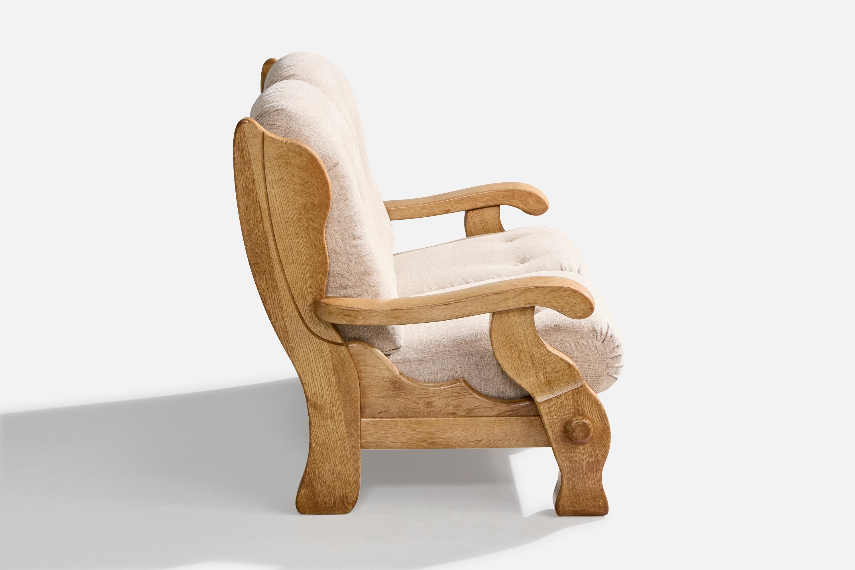 Diseñador americano, Sofá, Roble, Tela, EE.UU., Años 1950 mediados del siglo XX en venta