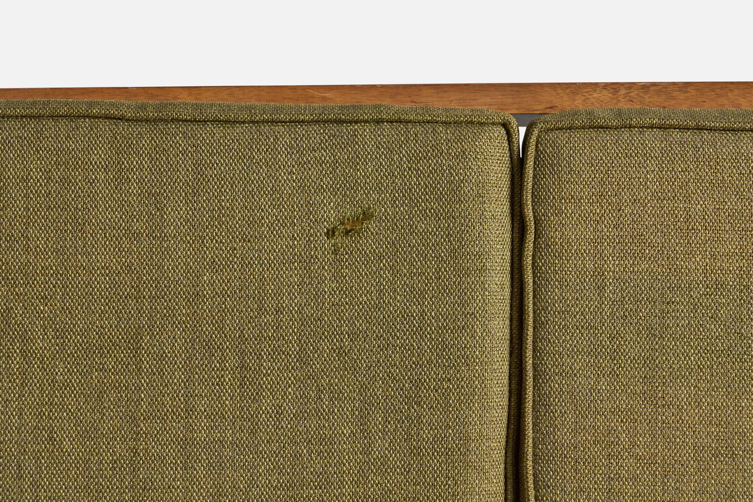 Milieu du XXe siècle Designer américain, Canapé, Oak, Tissu, USA, années 1950