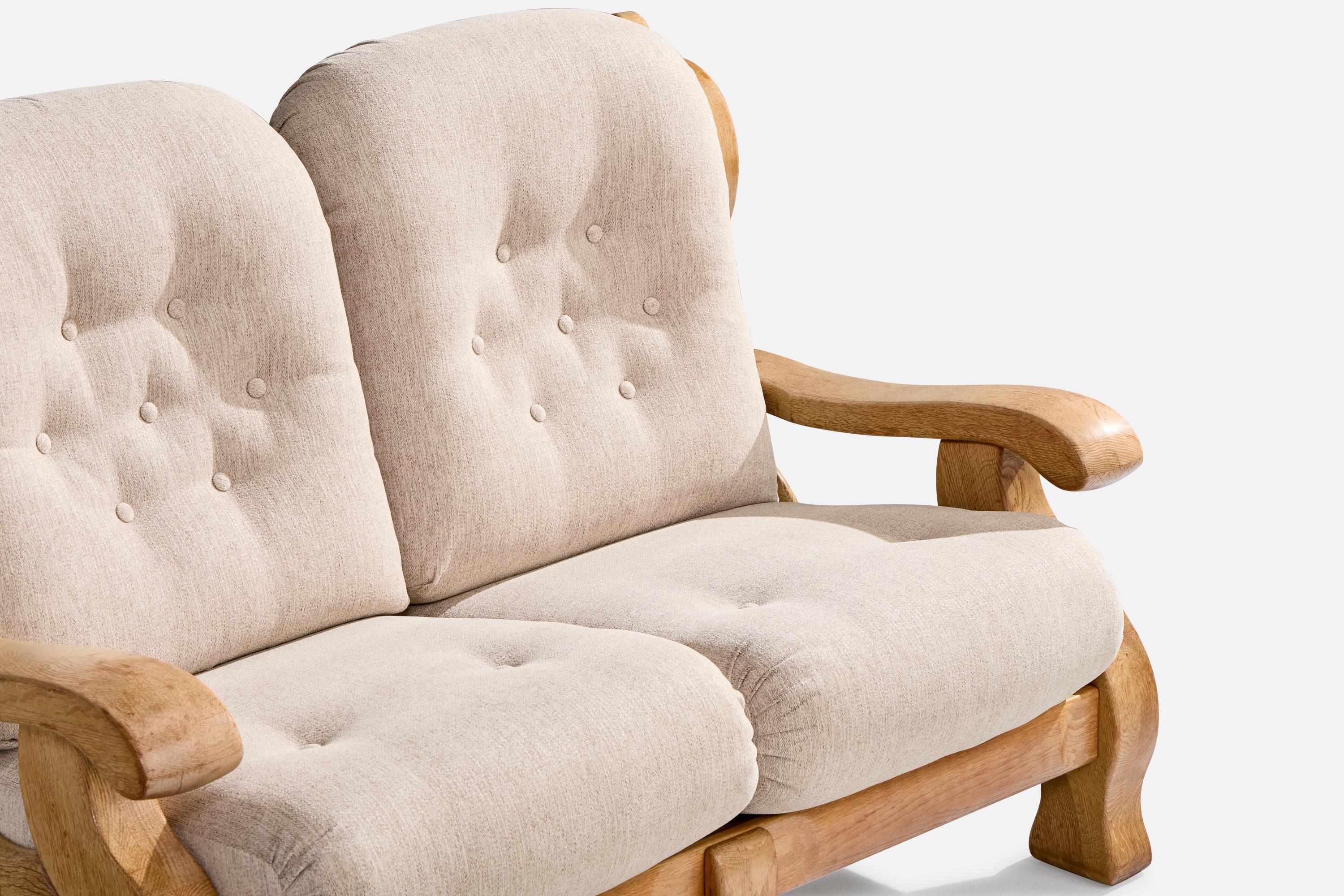 Diseñador americano, Sofá, Roble, Tela, EE.UU., Años 1950 en venta 2