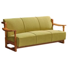 American Designer, Sofa, Oak, Fabric, USA, 1950s