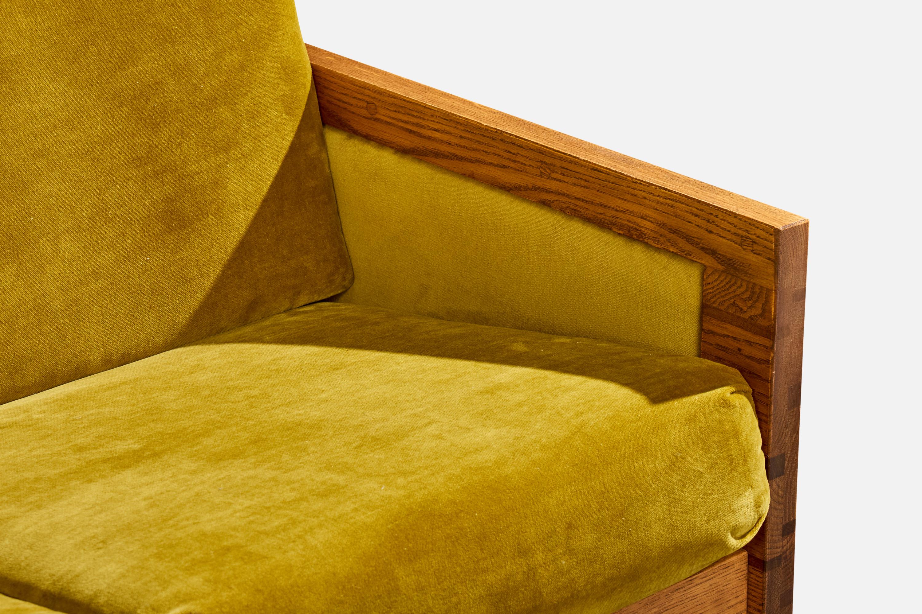 American Design, Canapé, Oak, Velvet, USA, années 1950 en vente 5