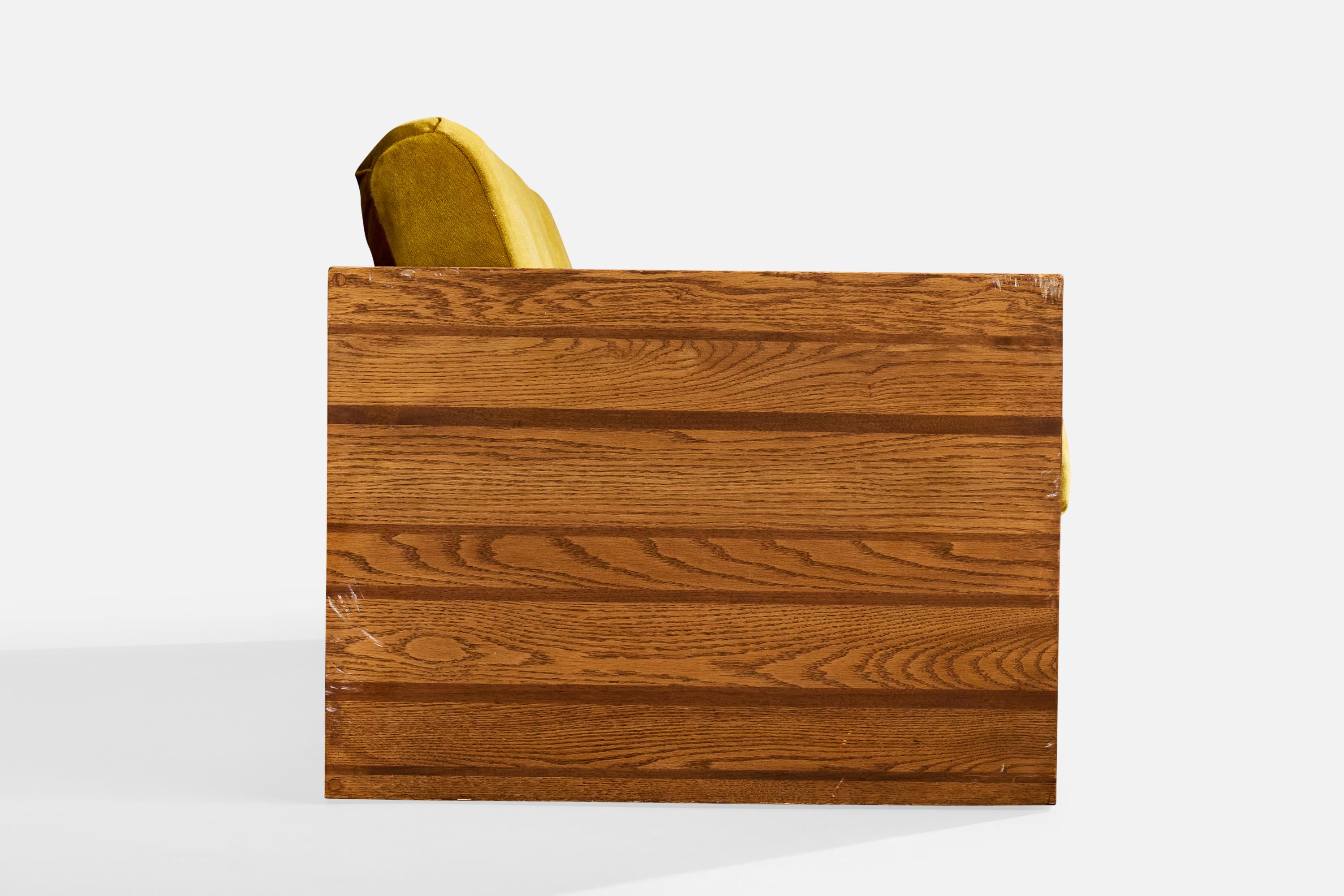 Velours American Design, Canapé, Oak, Velvet, USA, années 1950 en vente