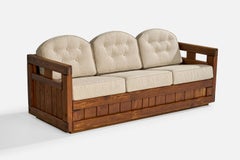 American Designer, Sofa, Pine, Fabric, USA, 1940s