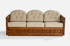 American Designer, Sofa, Pine, Fabric, USA, 1940s