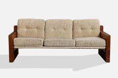 Amerikanische Designerin, Sofa, Kiefernholz, Stoff, USA, 1960er Jahre