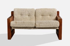 Amerikanische Designerin, Sofa, Kiefernholz, Stoff, USA, 1960er Jahre