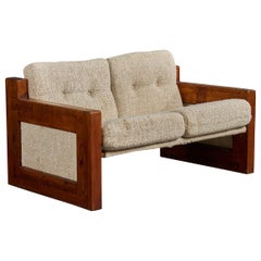 Amerikanische Designerin, Sofa, Kiefernholz, Stoff, USA, 1960er Jahre