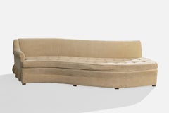 American Designer, Sofa, Velvet, Wood, USA, 1950s