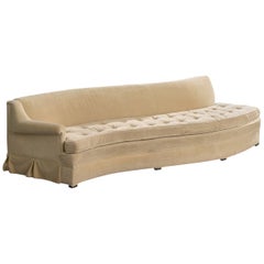 American Designer, Sofa, Velvet, Wood, USA, 1950s