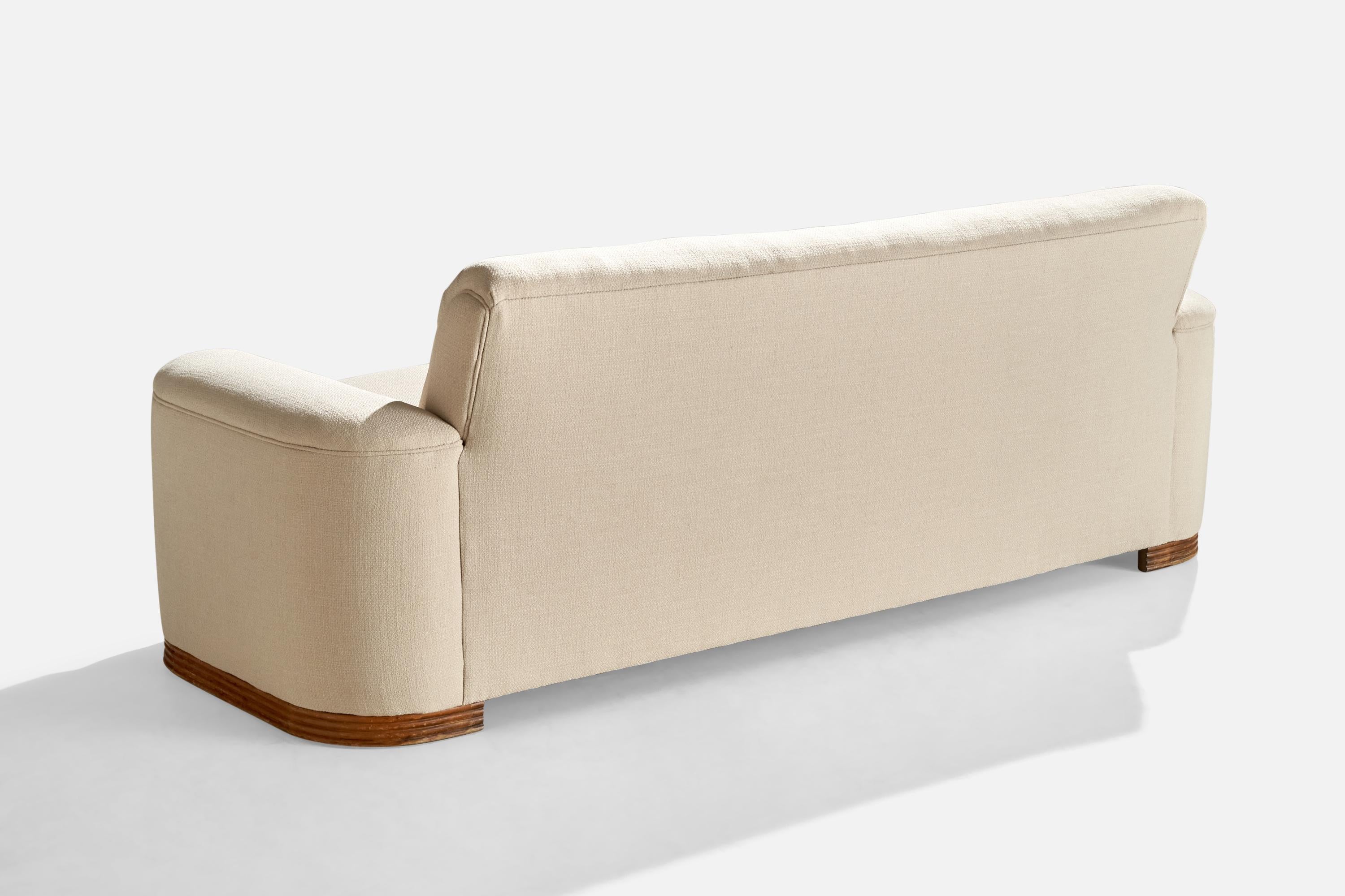 Mid-Century Modern American Designer, Sofa, Wood, Fabric, USA, 1950s en vente