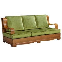 American Designer, Divano, Legno, Velluto, USA, anni '50