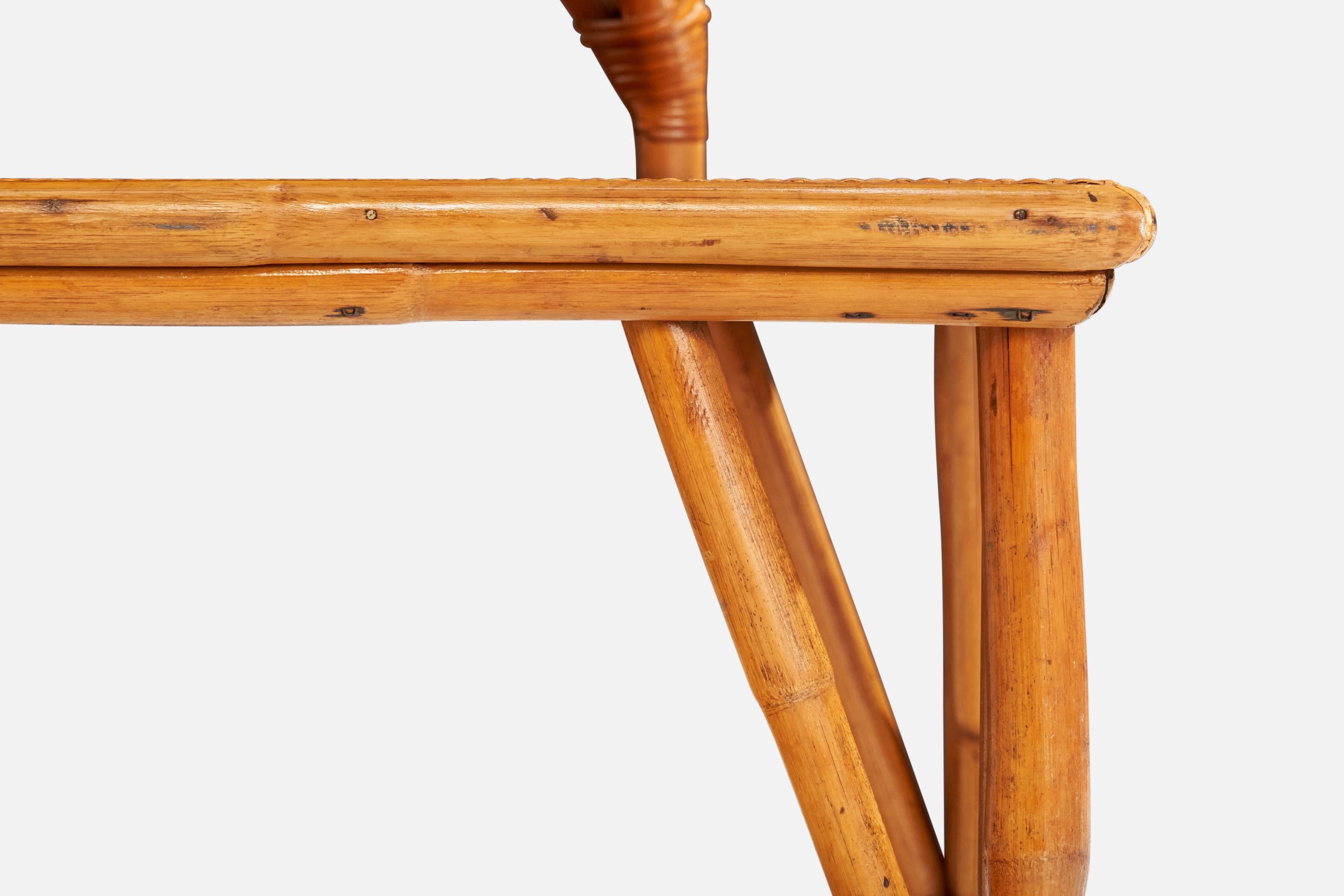 American Designer, Stacking Table, Bamboo, Rattan, Cane, USA, 1950s For Sale 5
