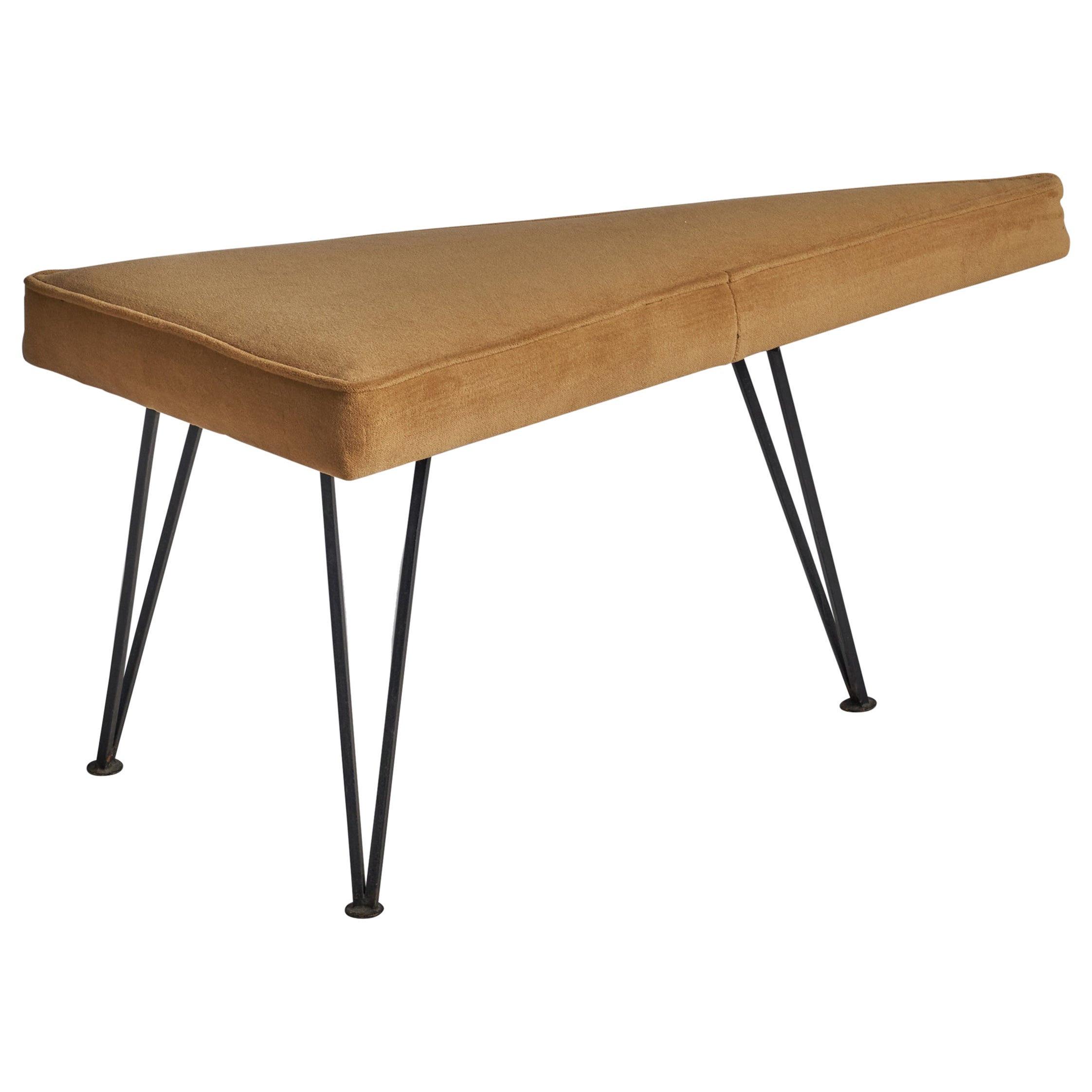 Designer américain, tabouret, fer, mohair, États-Unis, années 1950 en vente