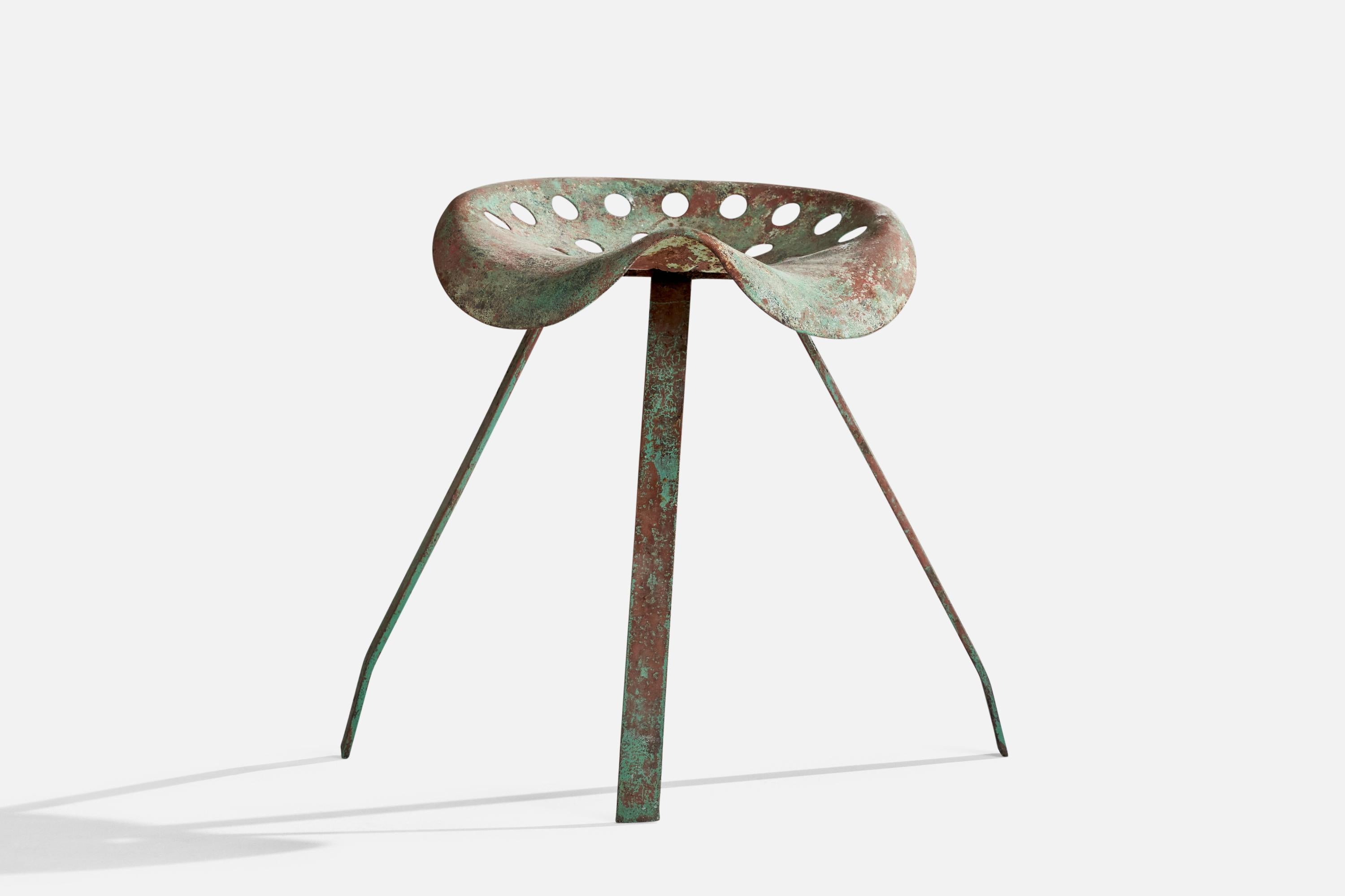 American Designer, Stool, Metal, USA, 1930s In Fair Condition For Sale In High Point, NC
