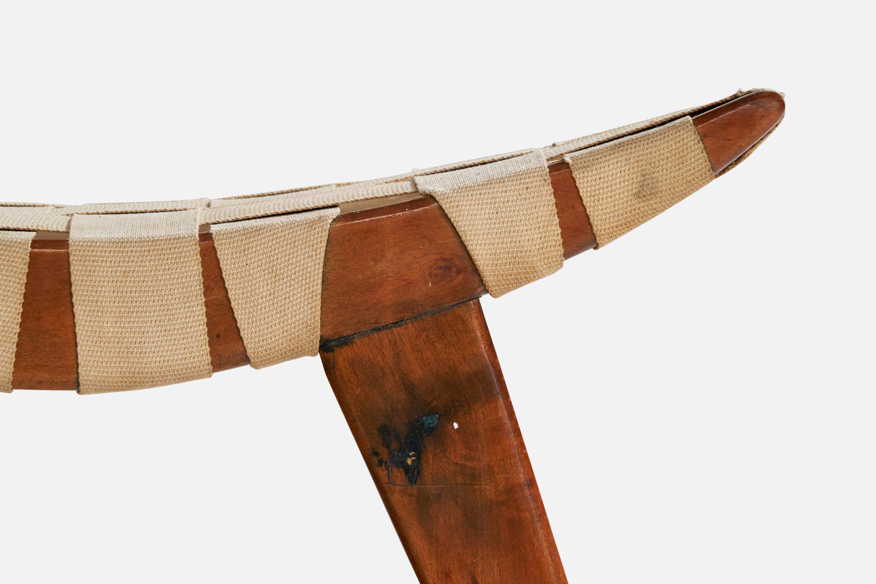Tissu Design/One, Tabouret, Wood, Fabrice, USA, années 1950 en vente