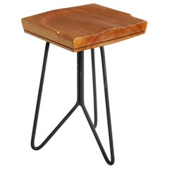 Tabouret de designer américain, bois, métal, États-Unis, années 1950