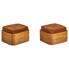Tabourets, bambou, tissu, États-Unis, années 1940