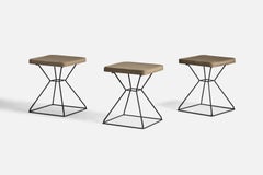American Designer, Stools, Iron, Fabric, USA, 1950s