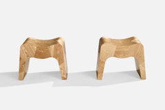 American Designer, Stools, Oak, USA, 1980s