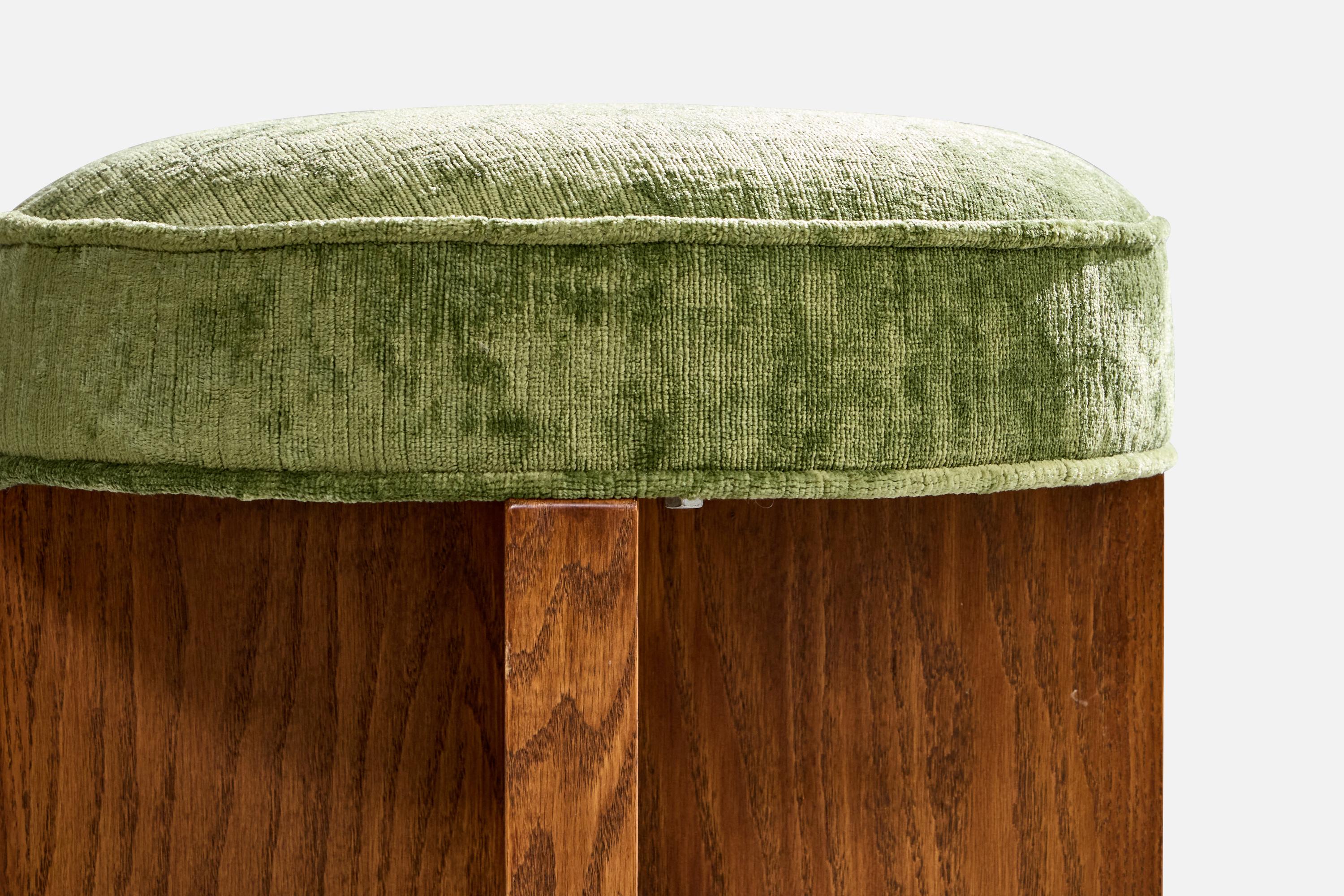 Velours American Design, Tabourets, Oak, Velvet, USA, 1980 en vente