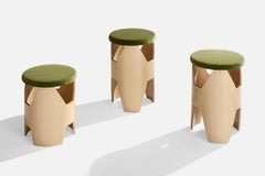 American Designer, Stools, Plywood, Velvet, USA, 1960s