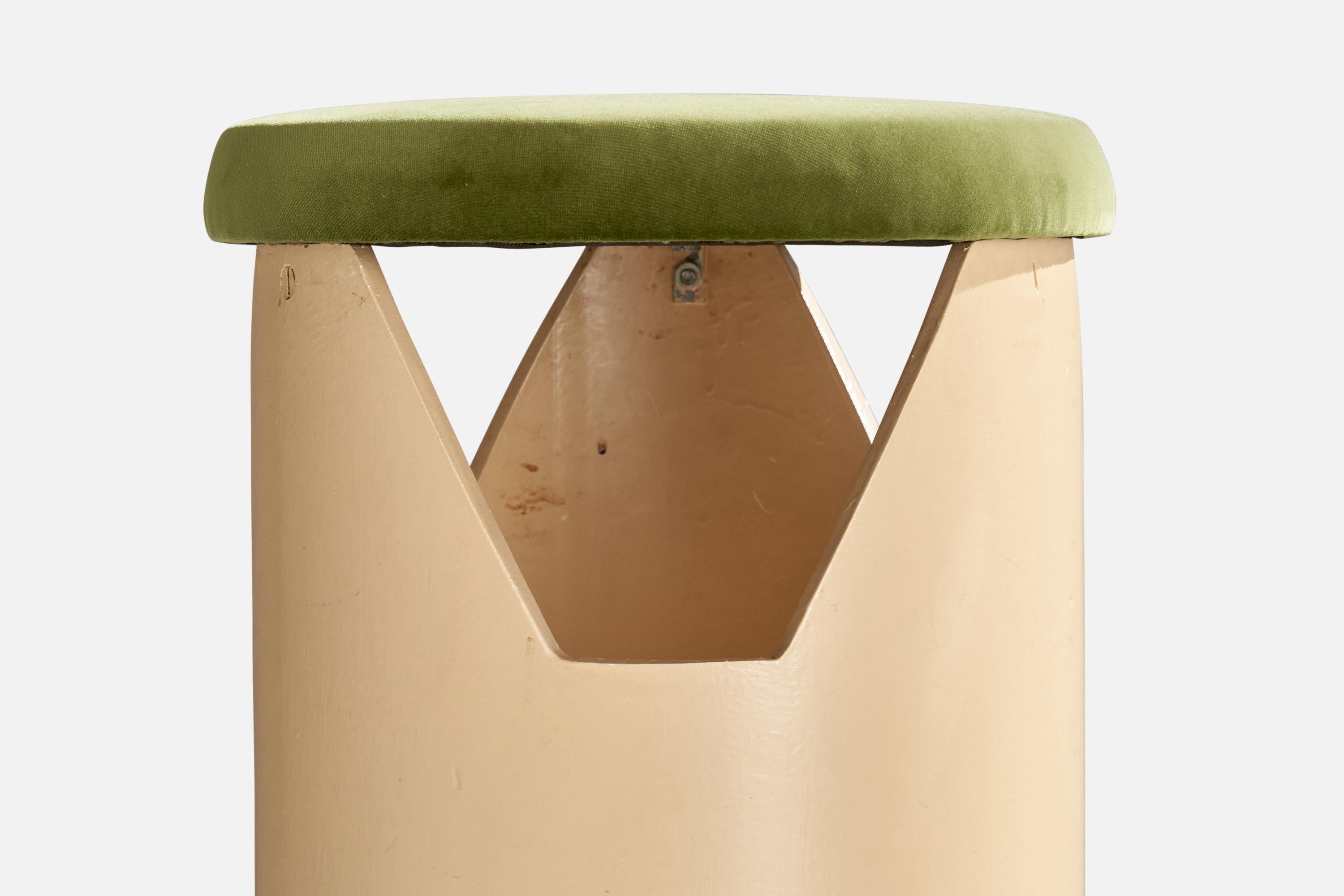 American Designer, Stools, Plywood, Velvet, USA, 1960s For Sale 1