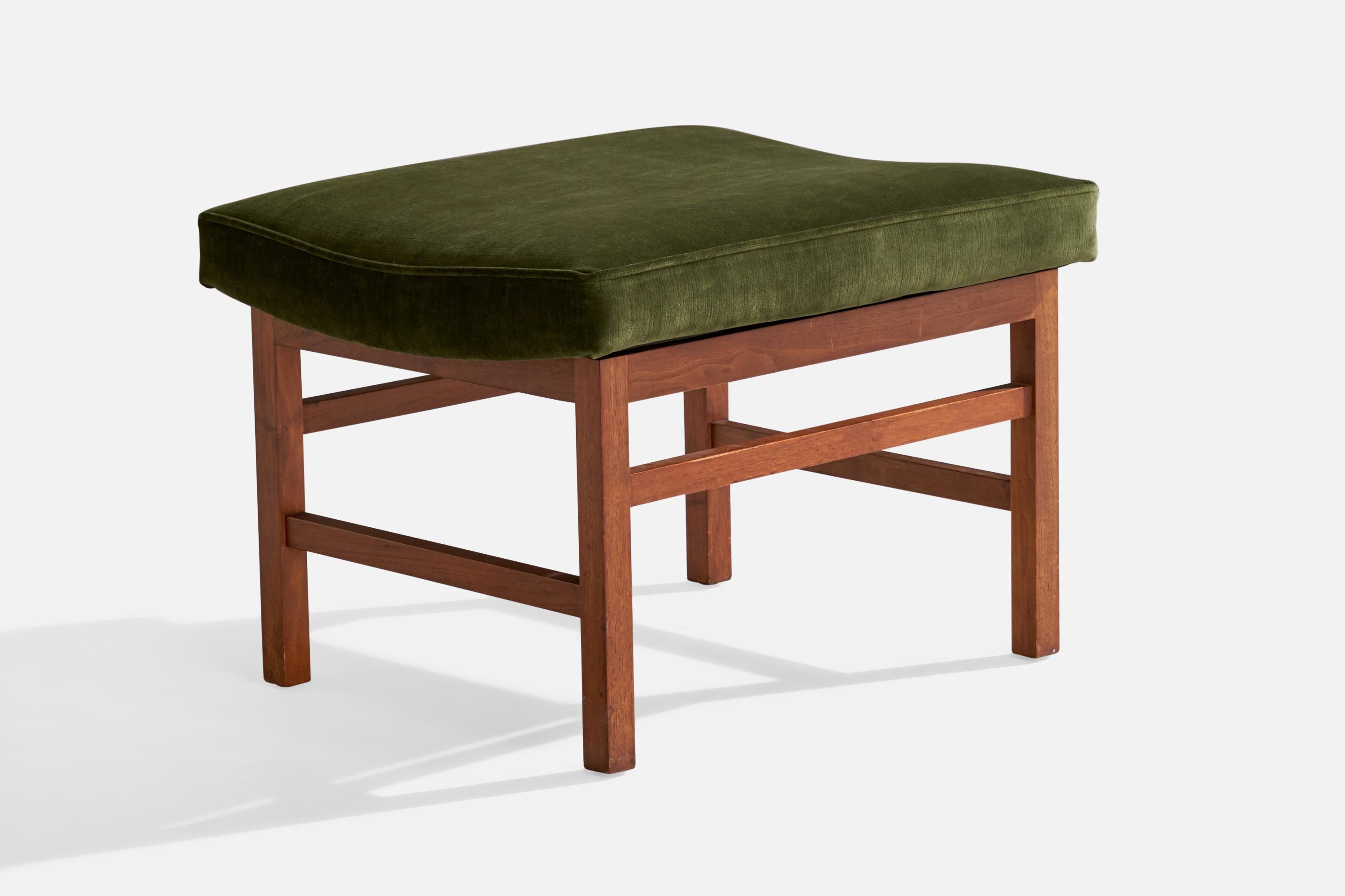 Americano American Designer, Sgabelli, Noce, Velluto, USA, anni '50 in vendita