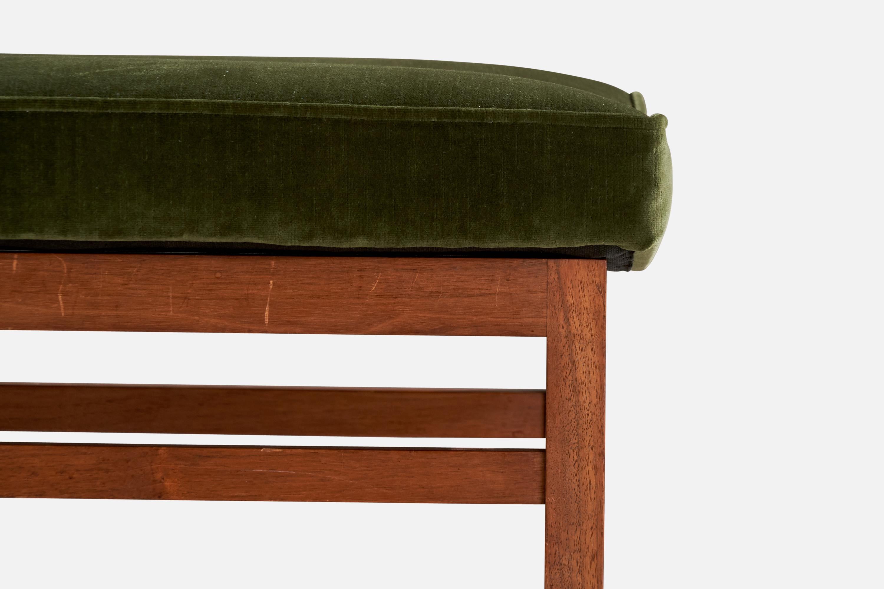 American Designer, Sgabelli, Noce, Velluto, USA, anni '50 in vendita 3