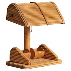 American Designer, Table Lamp, Bamboo, Wood, United States, 1960s