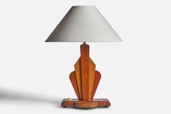 Lampada da tavolo di design americano, betulla, teak, USA, anni '50