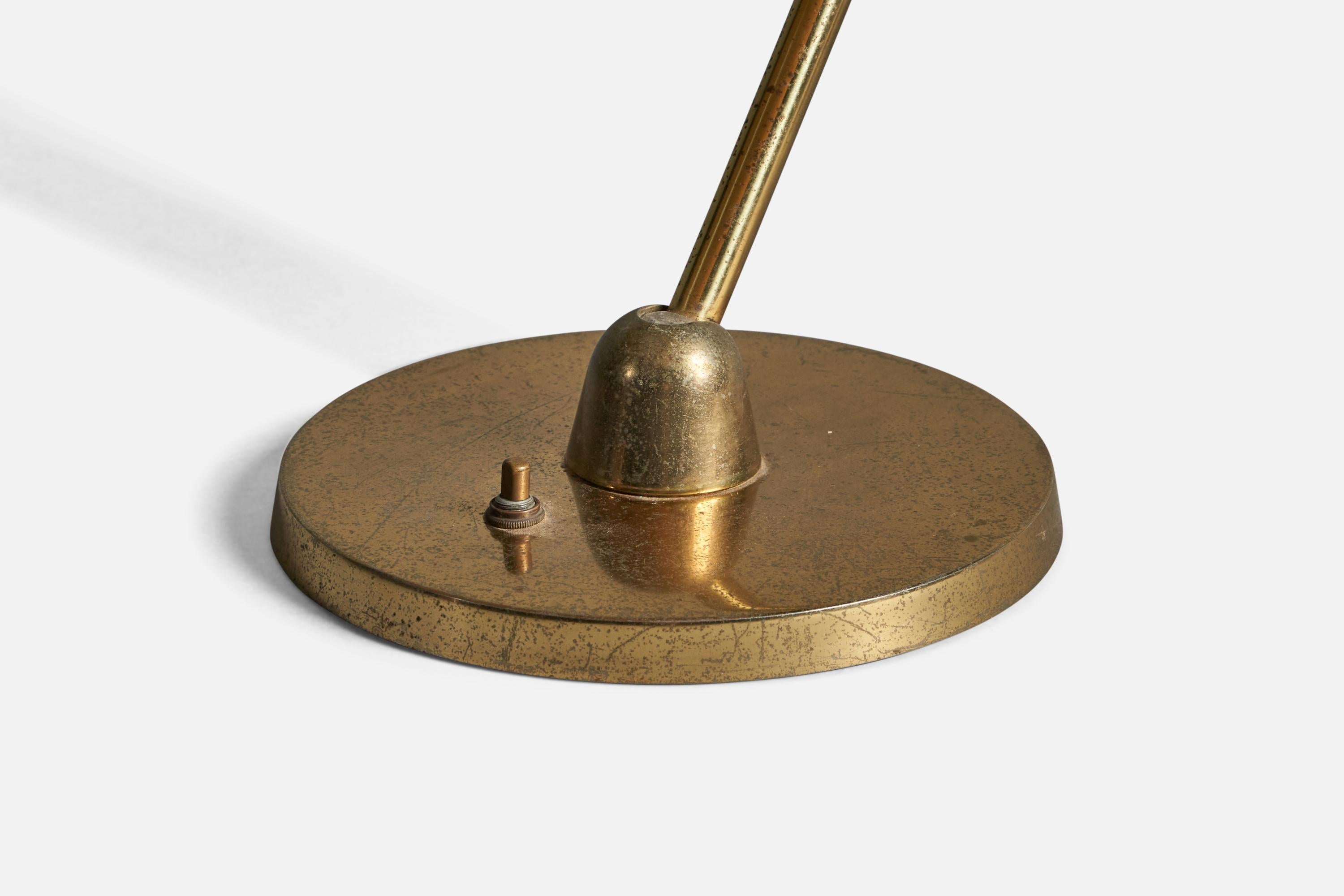 American Designer, Table Lamp, Brass, Fiberglass, Raffia, USA, 1950s For Sale 1