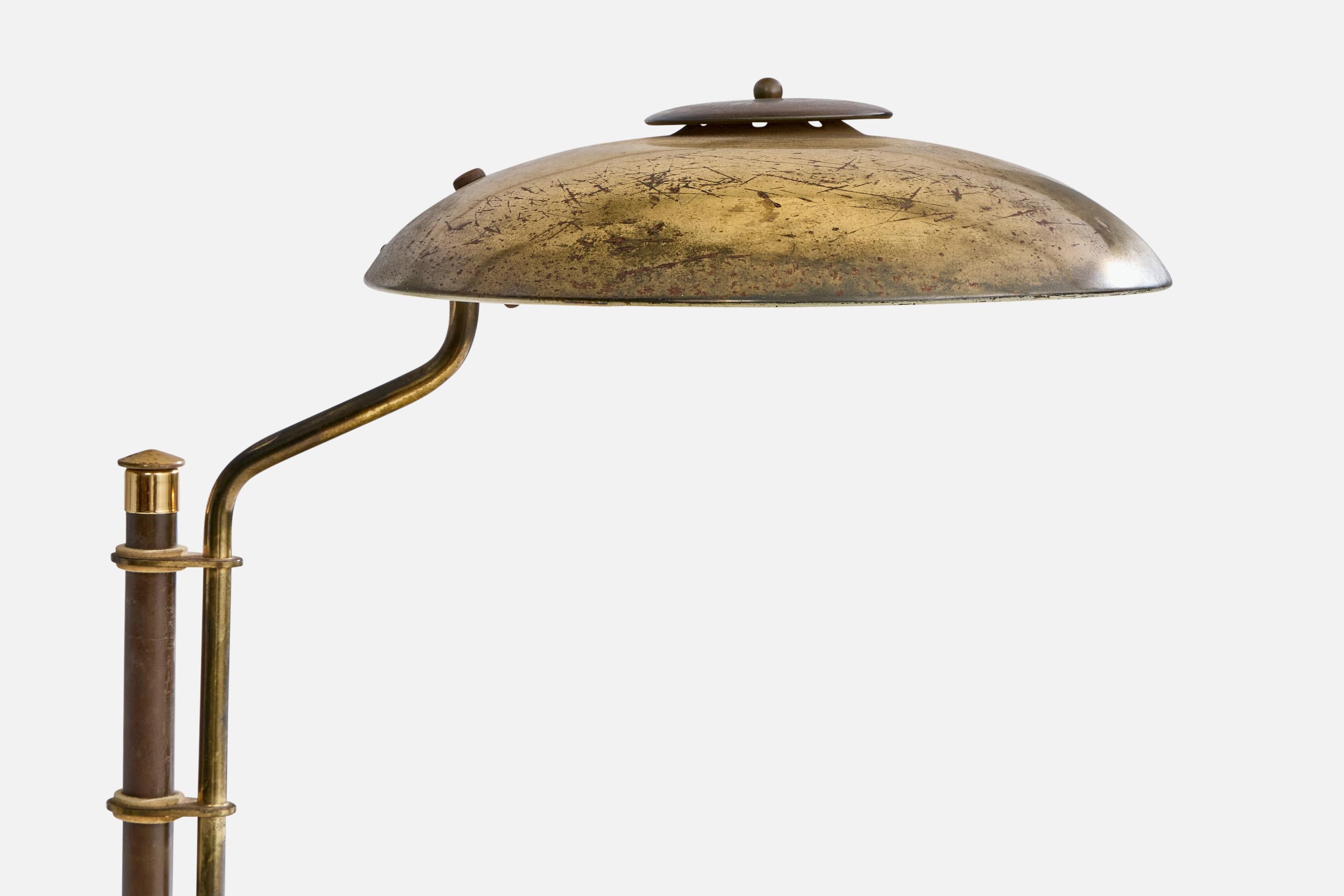 Mid-20th Century American Designer, Table Lamp, Brass, USA, 1930s For Sale