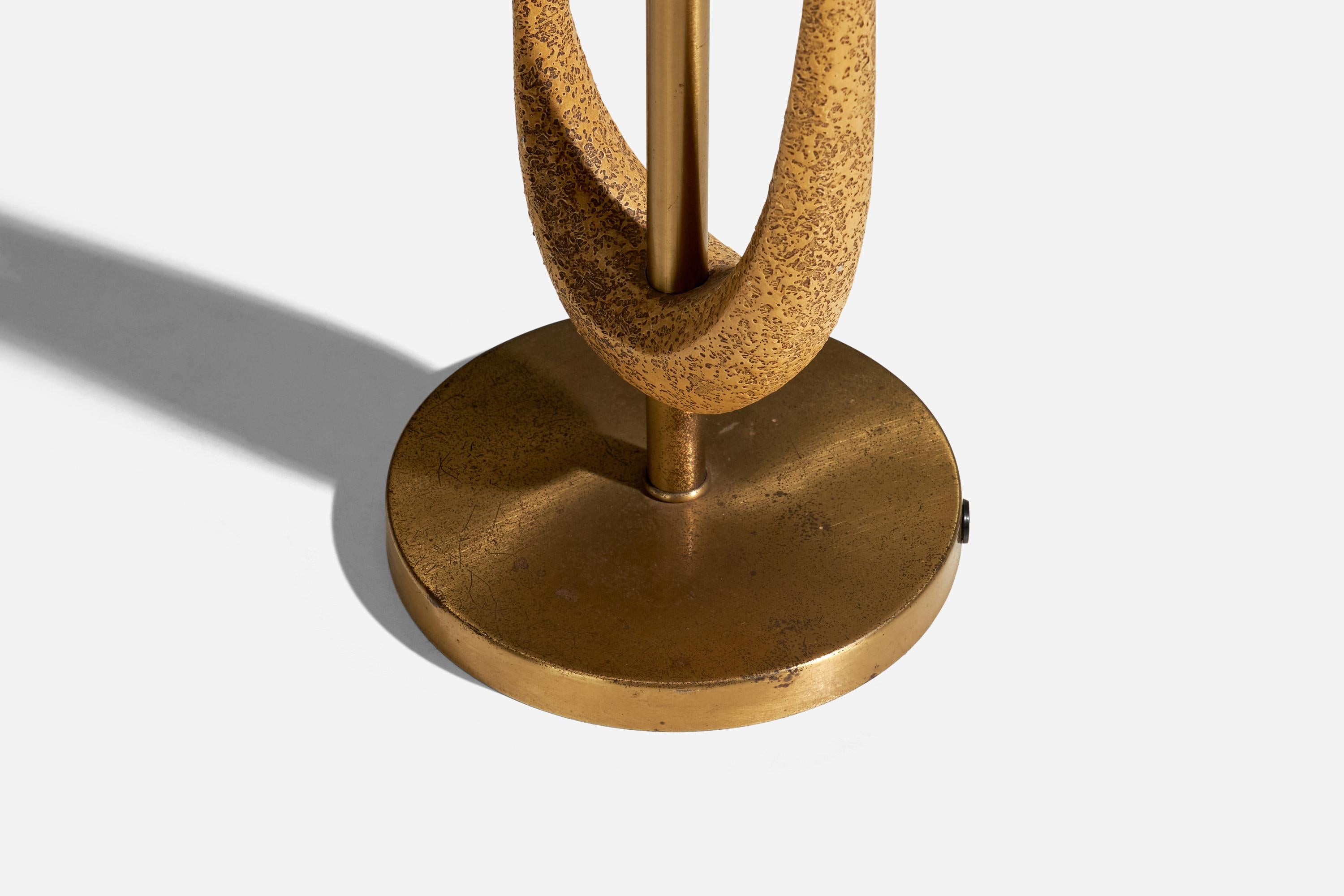 American Designer, Table Lamp, Brass, USA, 1950s For Sale 1