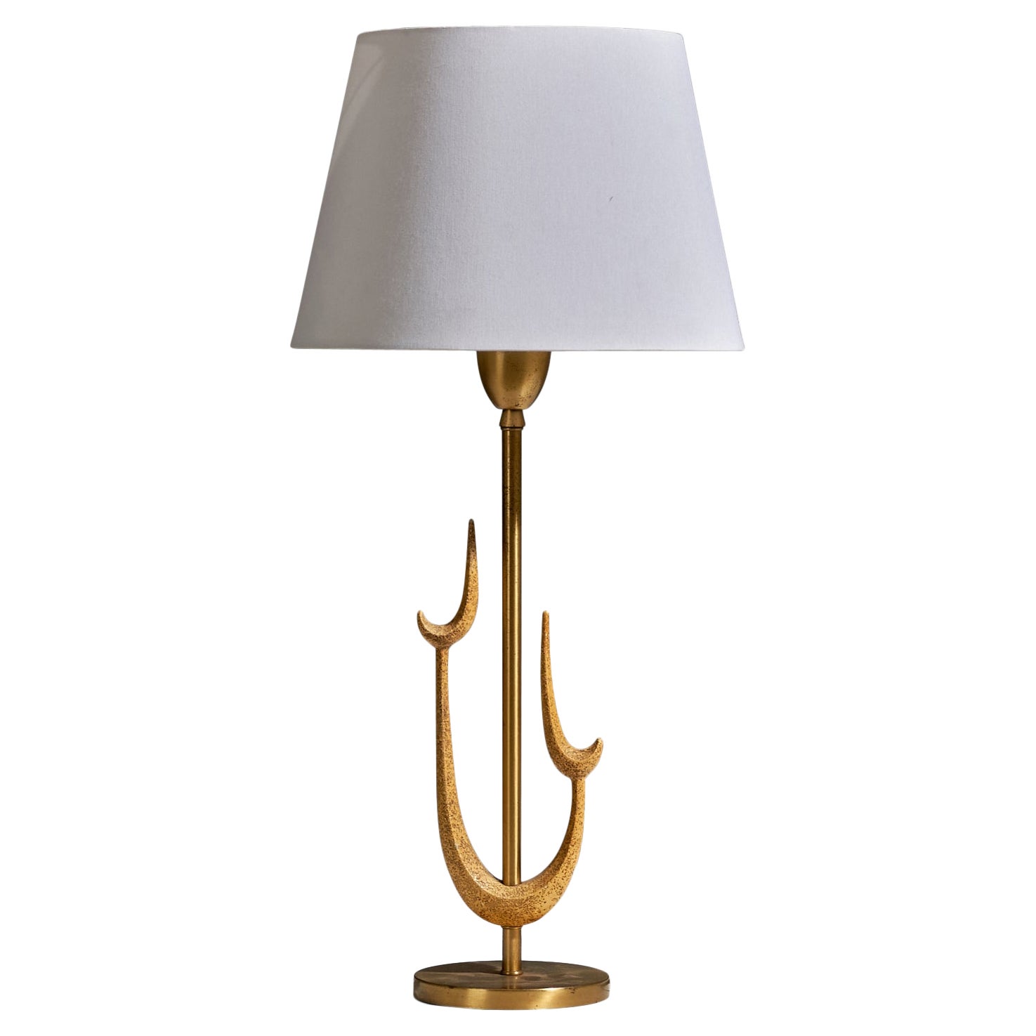 Créateur américain, lampe de bureau, laiton, États-Unis, années 1950