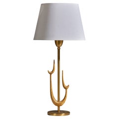 Créateur américain, lampe de bureau, laiton, États-Unis, années 1950