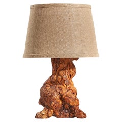 American Designer, Table Lamp, Burl, Brass, US, 1950s