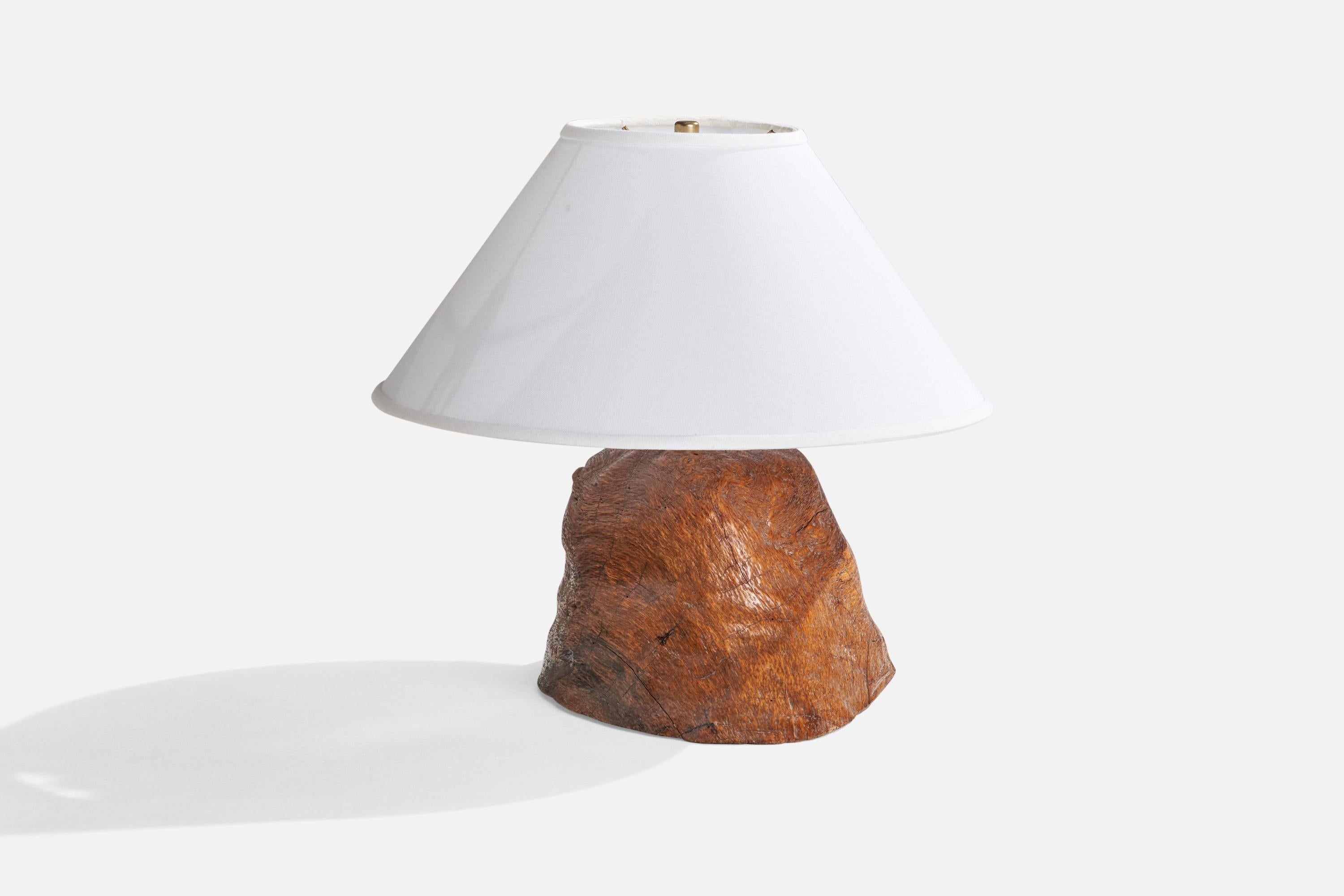 Mid-20th Century American Designer, Table Lamp, Burl, USA, 1950s For Sale