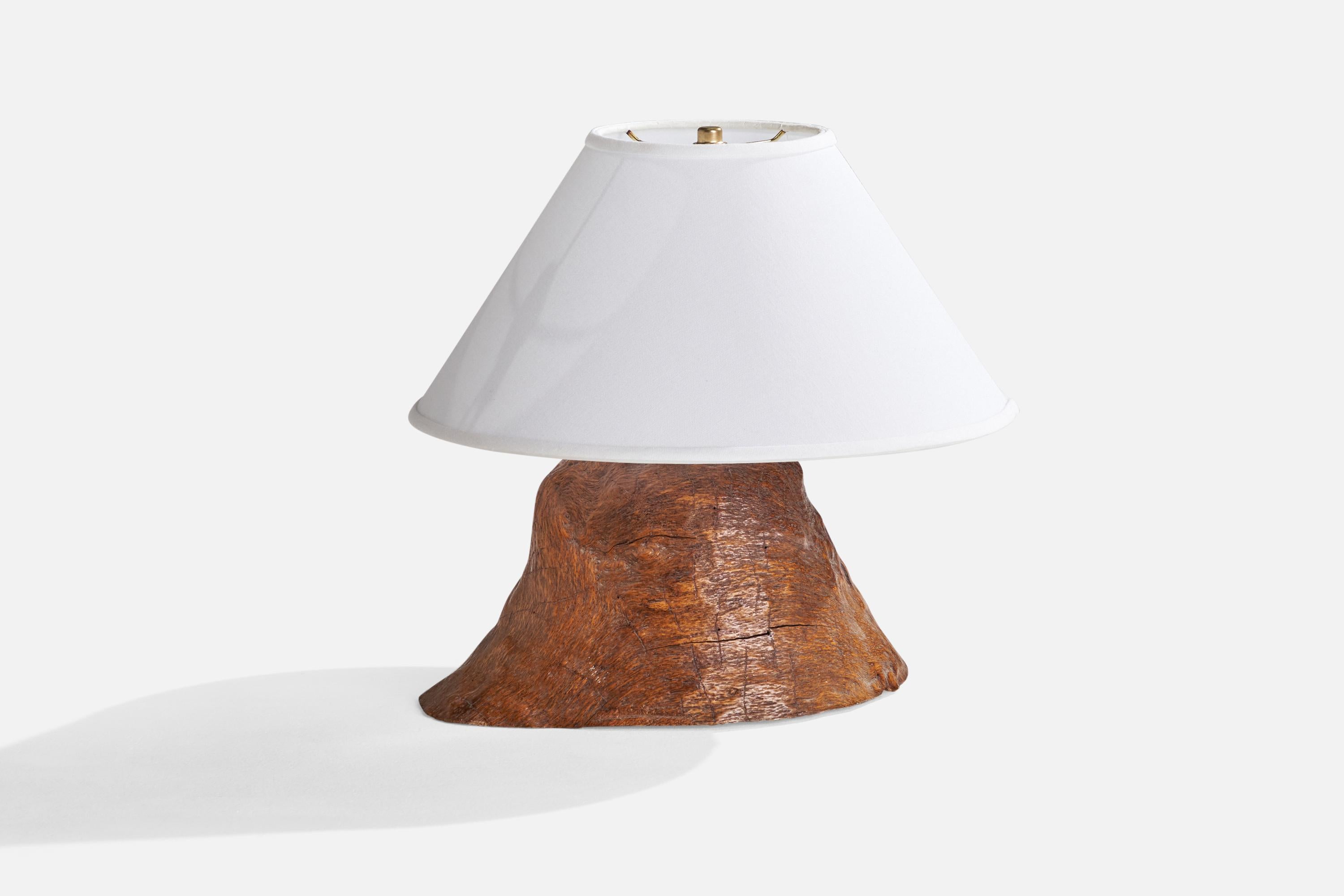 Brass American Designer, Table Lamp, Burl, USA, 1950s For Sale