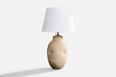 American Designer, Table Lamp, Ceramic, Brass, USA, 1960s