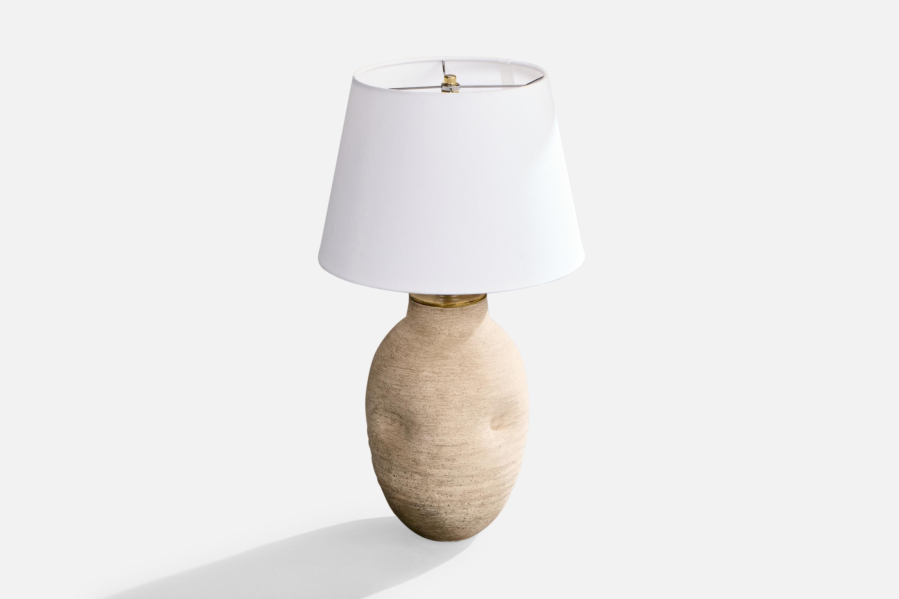 Américain Designer américain, lampe de bureau, céramique, laiton, États-Unis, années 1960 en vente